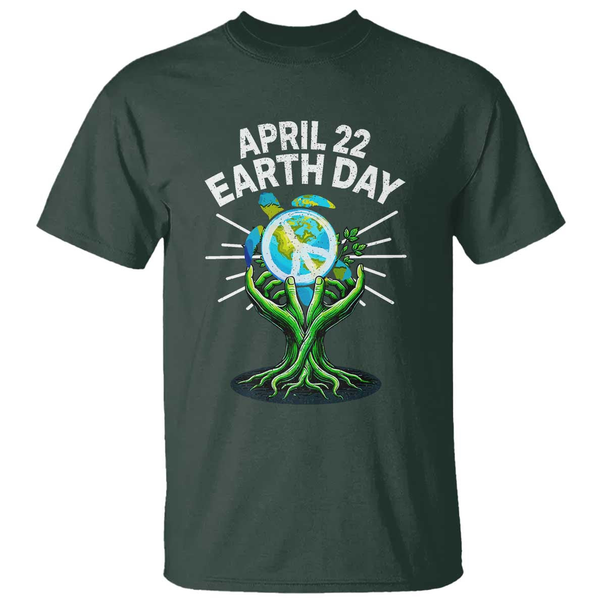 Happy Earth Day April 22 T Shirt Restore Earth Sea Turtle Tree Peace Sign