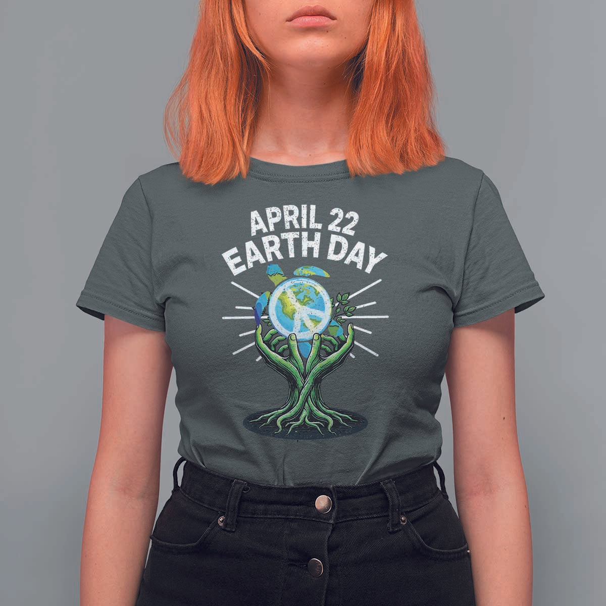 Happy Earth Day April 22 T Shirt For Women Restore Earth Sea Turtle Tree Peace Sign
