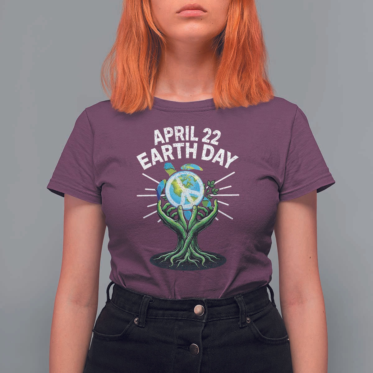 Happy Earth Day April 22 T Shirt For Women Restore Earth Sea Turtle Tree Peace Sign