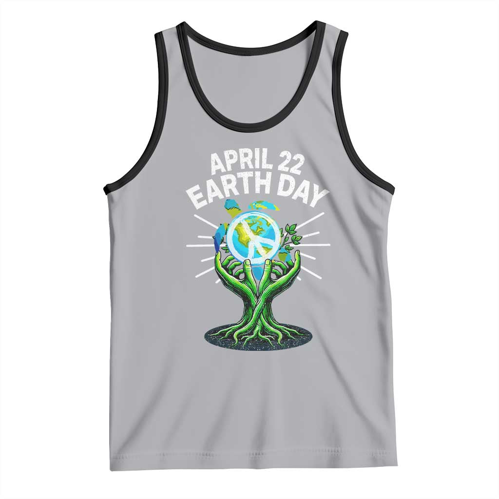 Happy Earth Day April 22 Tank Top Restore Earth Sea Turtle Tree Peace Sign