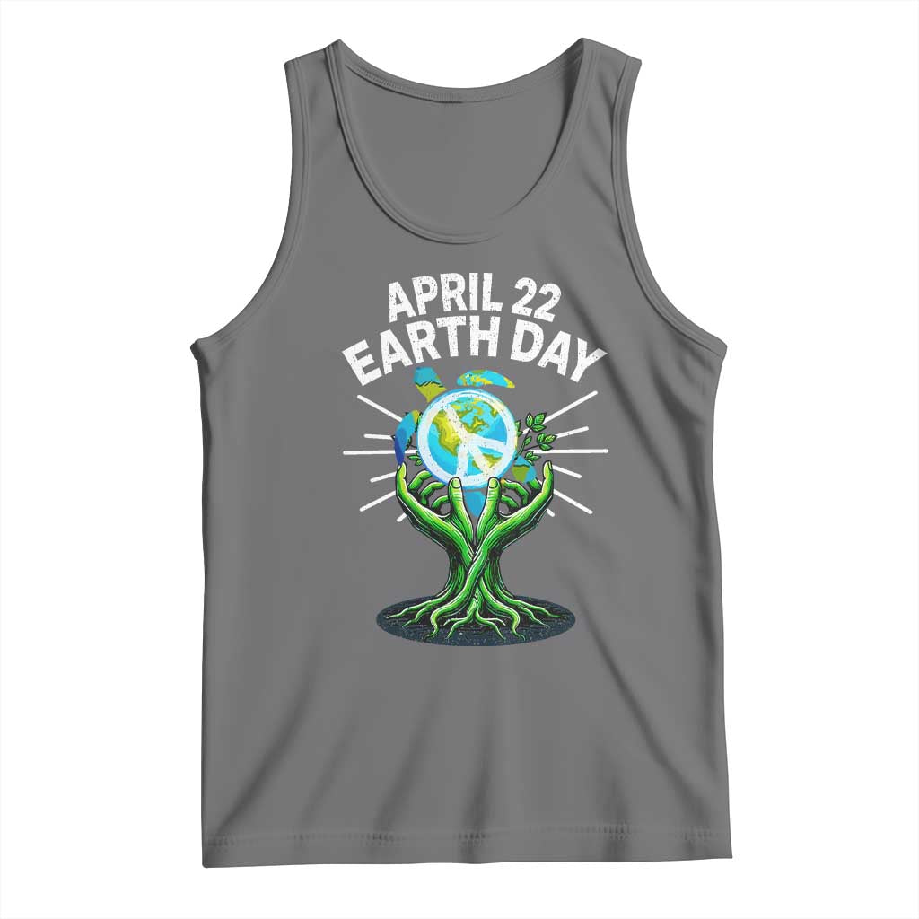 Happy Earth Day April 22 Tank Top Restore Earth Sea Turtle Tree Peace Sign