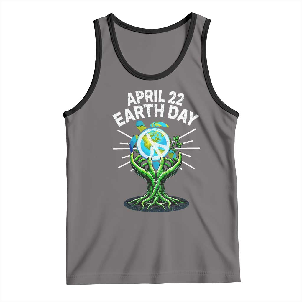 Happy Earth Day April 22 Tank Top Restore Earth Sea Turtle Tree Peace Sign