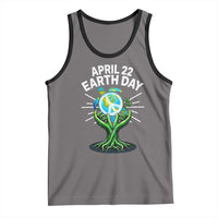 Happy Earth Day April 22 Tank Top Restore Earth Sea Turtle Tree Peace Sign