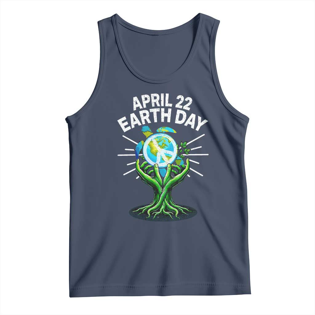 Happy Earth Day April 22 Tank Top Restore Earth Sea Turtle Tree Peace Sign