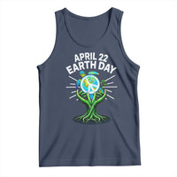 Happy Earth Day April 22 Tank Top Restore Earth Sea Turtle Tree Peace Sign