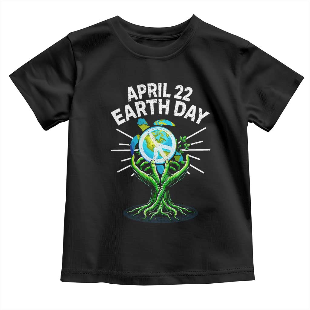Happy Earth Day April 22 Toddler T Shirt Restore Earth Sea Turtle Tree Peace Sign