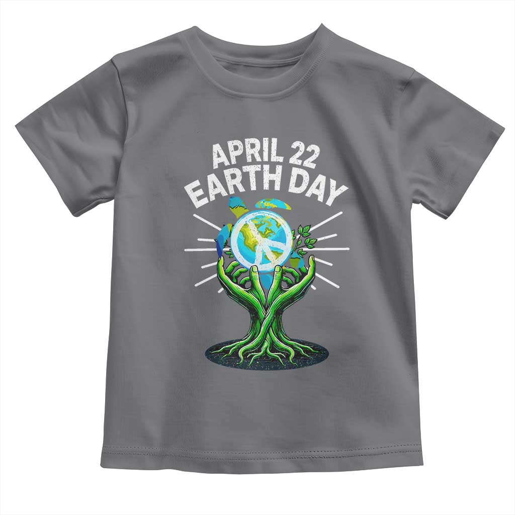 Happy Earth Day April 22 Toddler T Shirt Restore Earth Sea Turtle Tree Peace Sign
