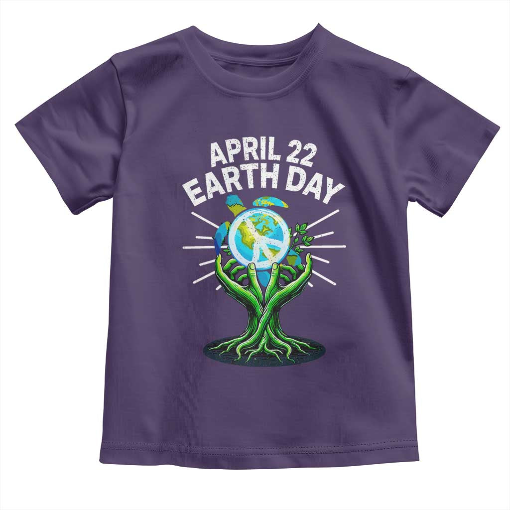 Happy Earth Day April 22 Toddler T Shirt Restore Earth Sea Turtle Tree Peace Sign