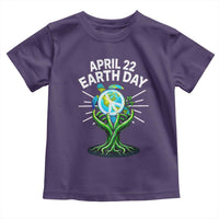 Happy Earth Day April 22 Toddler T Shirt Restore Earth Sea Turtle Tree Peace Sign