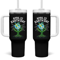 Happy Earth Day April 22 Tumbler With Handle Restore Earth Sea Turtle Tree Peace Sign