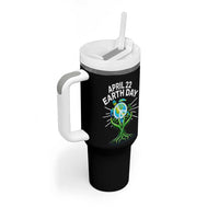 Happy Earth Day April 22 Tumbler With Handle Restore Earth Sea Turtle Tree Peace Sign