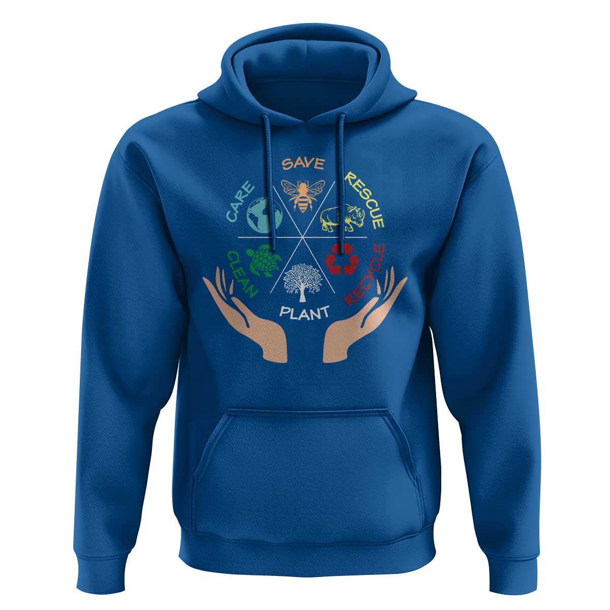 Save Bees Rescue Animals Recycle Plastic Plant Tree Hoodie Earth Day