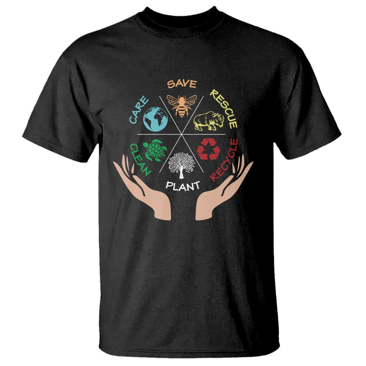Save Bees Rescue Animals Recycle Plastic Plant Tree T Shirt Earth Day