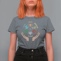 Save Bees Rescue Animals Recycle Plastic Plant Tree T Shirt For Women Earth Day