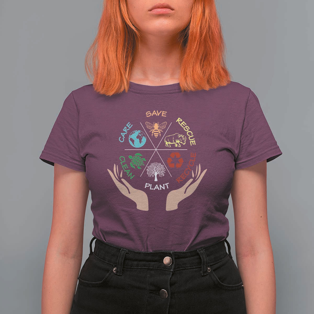 Save Bees Rescue Animals Recycle Plastic Plant Tree T Shirt For Women Earth Day