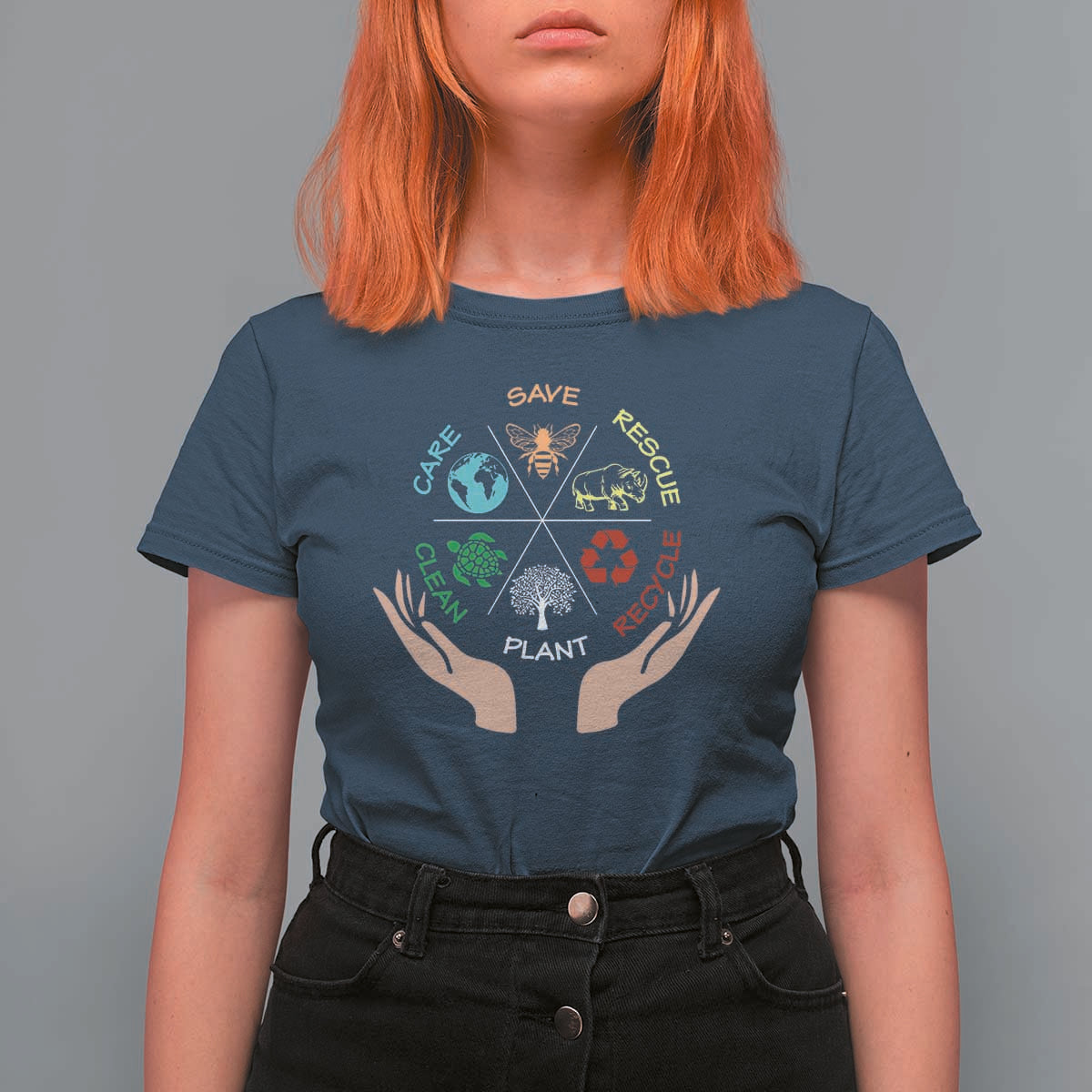 Save Bees Rescue Animals Recycle Plastic Plant Tree T Shirt For Women Earth Day