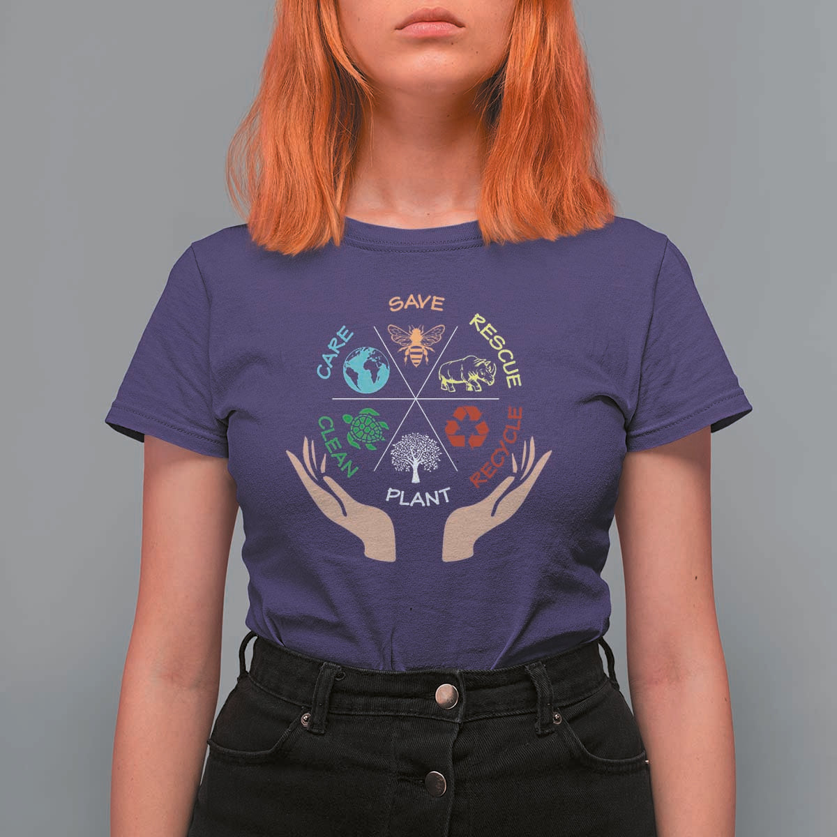 Save Bees Rescue Animals Recycle Plastic Plant Tree T Shirt For Women Earth Day