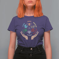Save Bees Rescue Animals Recycle Plastic Plant Tree T Shirt For Women Earth Day