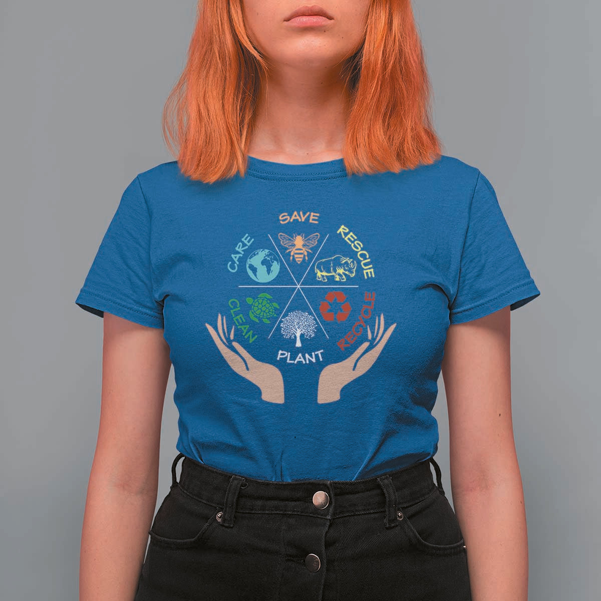 Save Bees Rescue Animals Recycle Plastic Plant Tree T Shirt For Women Earth Day