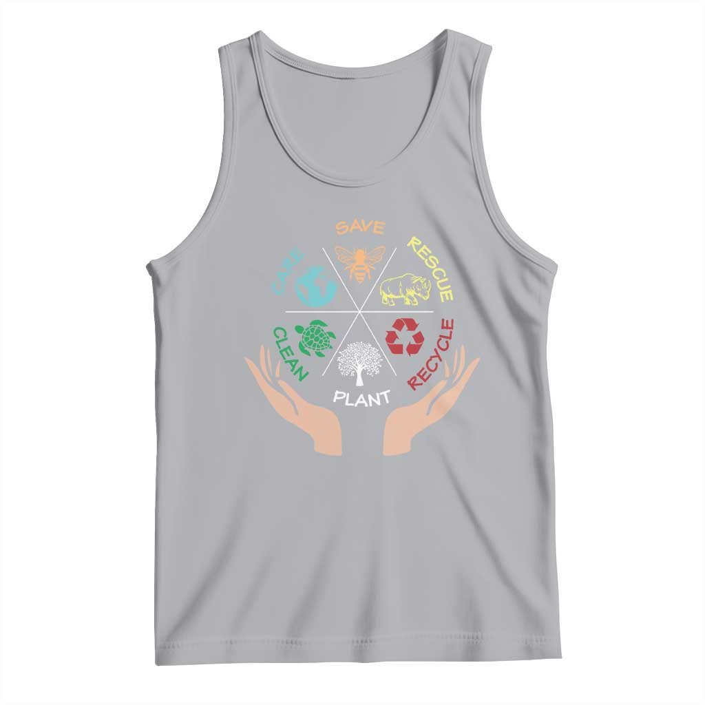 Save Bees Rescue Animals Recycle Plastic Plant Tree Tank Top Earth Day