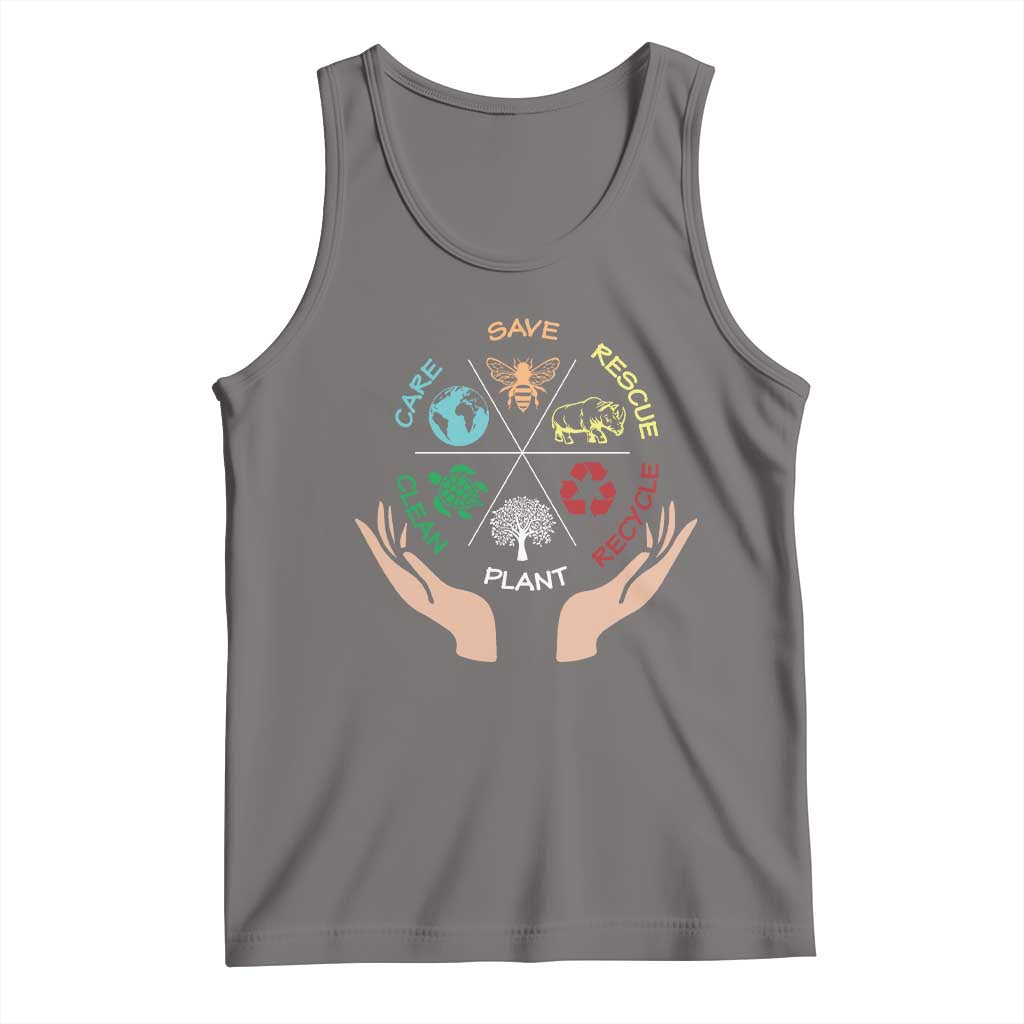Save Bees Rescue Animals Recycle Plastic Plant Tree Tank Top Earth Day