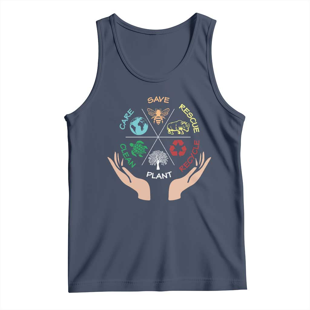 Save Bees Rescue Animals Recycle Plastic Plant Tree Tank Top Earth Day