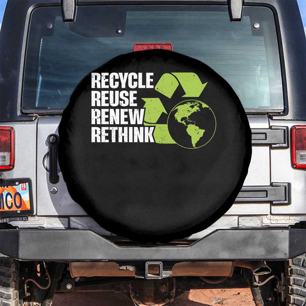 Recycle Reuse Renew Rethink Environmental Activism Spare Tire Cover