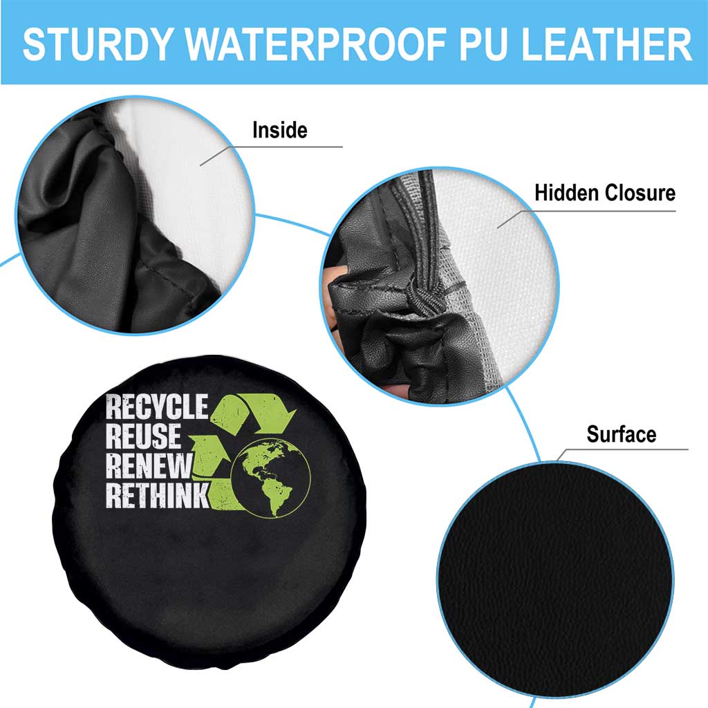 Recycle Reuse Renew Rethink Environmental Activism Spare Tire Cover