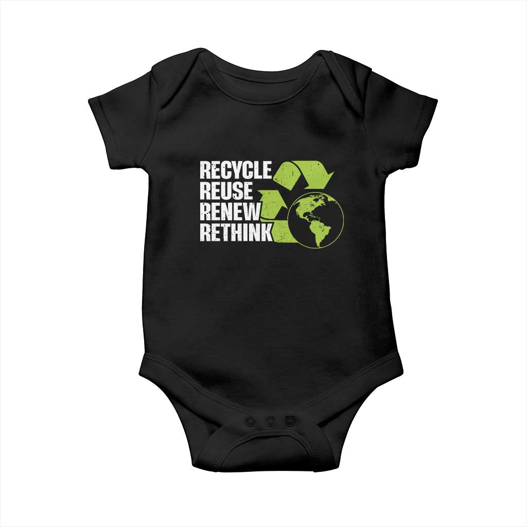 Recycle Reuse Renew Rethink Environmental Activism Baby Onesie