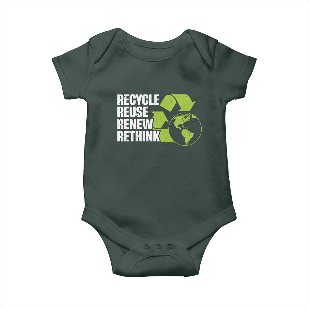Recycle Reuse Renew Rethink Environmental Activism Baby Onesie