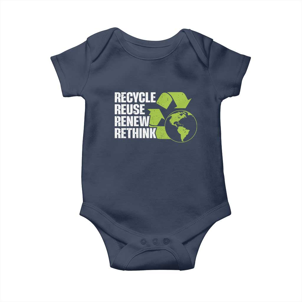 Recycle Reuse Renew Rethink Environmental Activism Baby Onesie