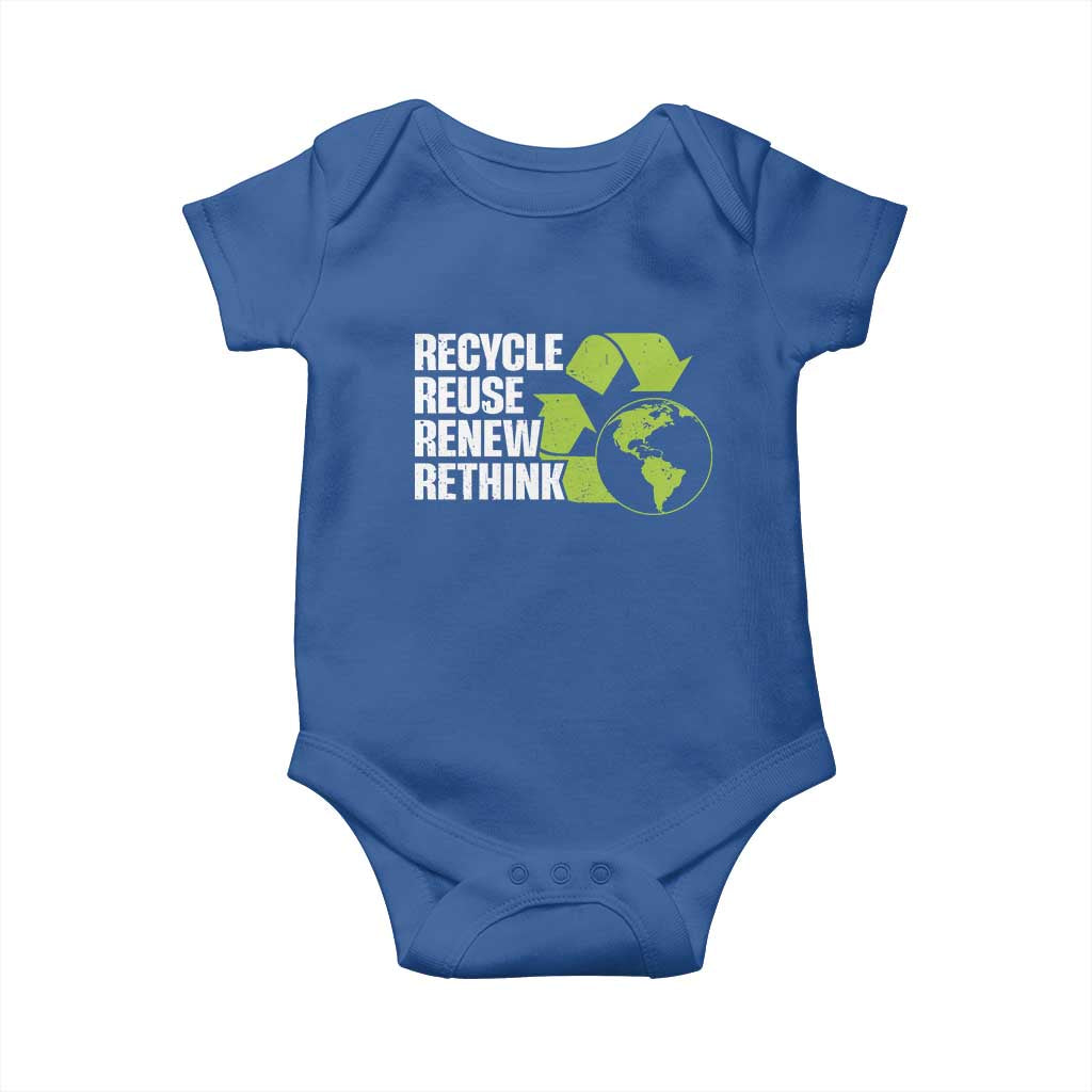 Recycle Reuse Renew Rethink Environmental Activism Baby Onesie