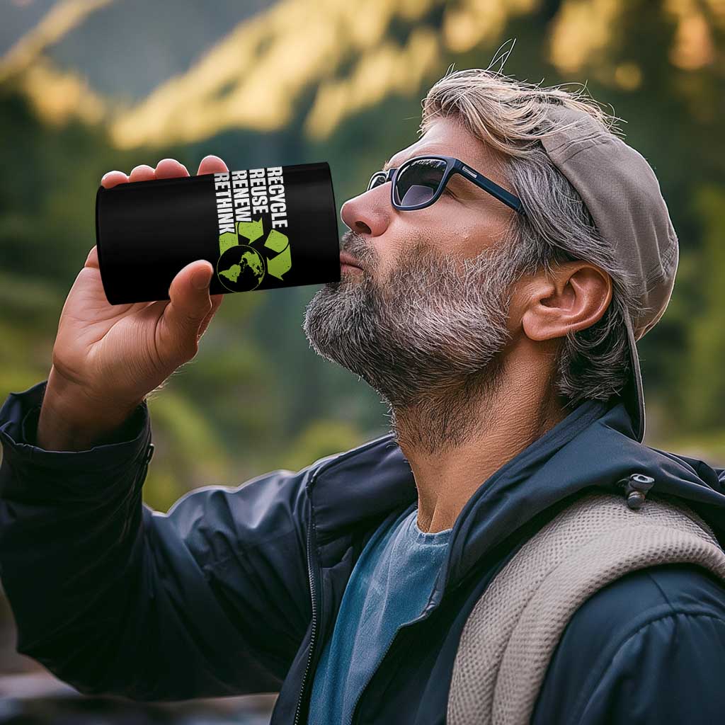 Recycle Reuse Renew Rethink Environmental Activism 4 in 1 Can Cooler Tumbler