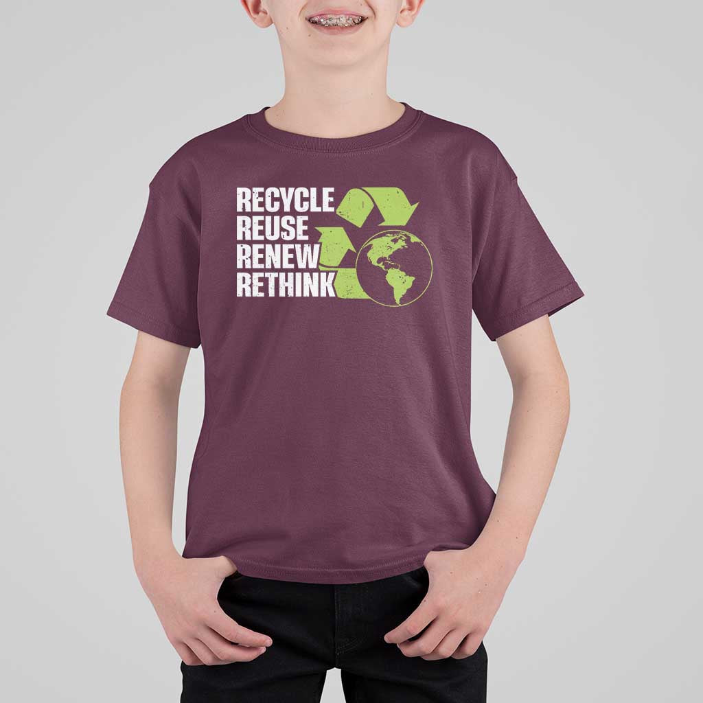 Recycle Reuse Renew Rethink Environmental Activism T Shirt For Kid