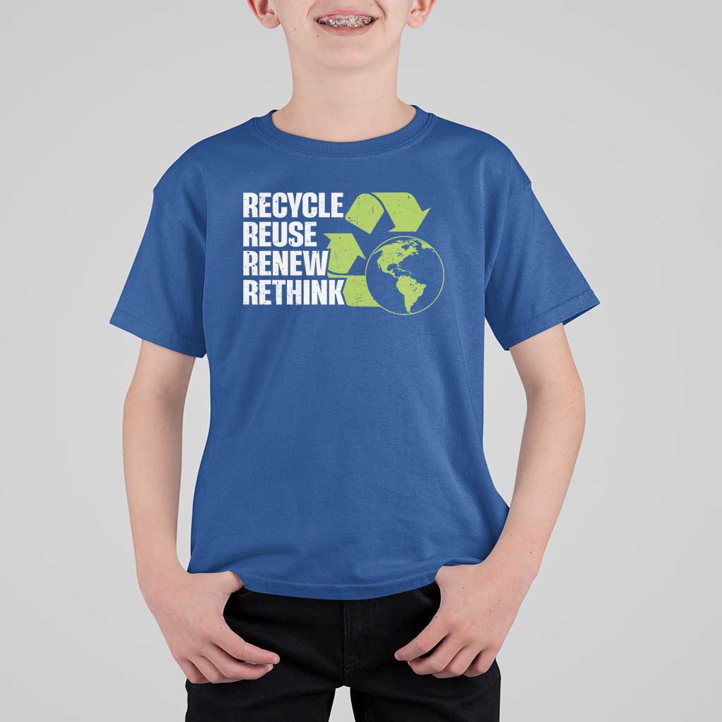 Recycle Reuse Renew Rethink Environmental Activism T Shirt For Kid