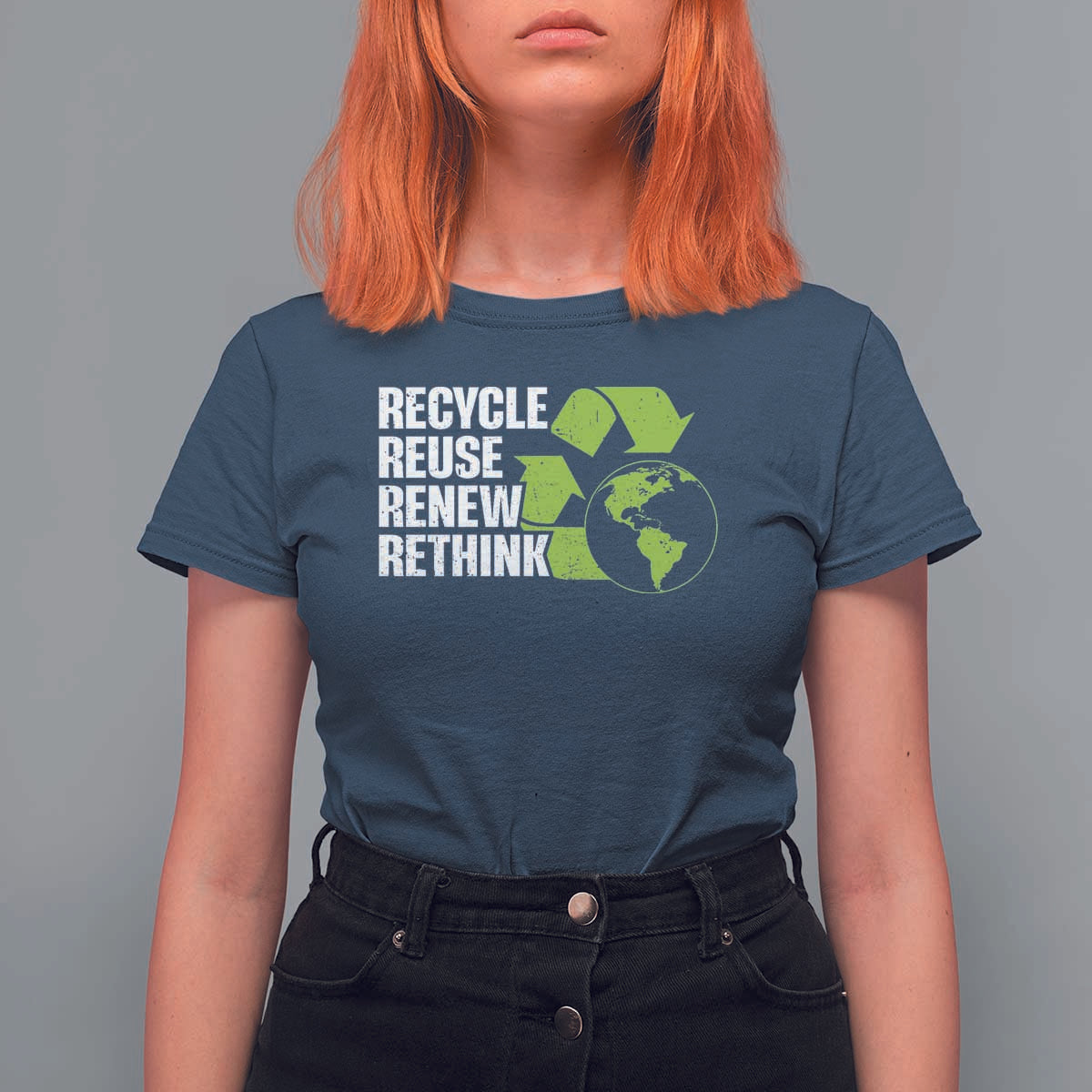 Recycle Reuse Renew Rethink Environmental Activism T Shirt For Women