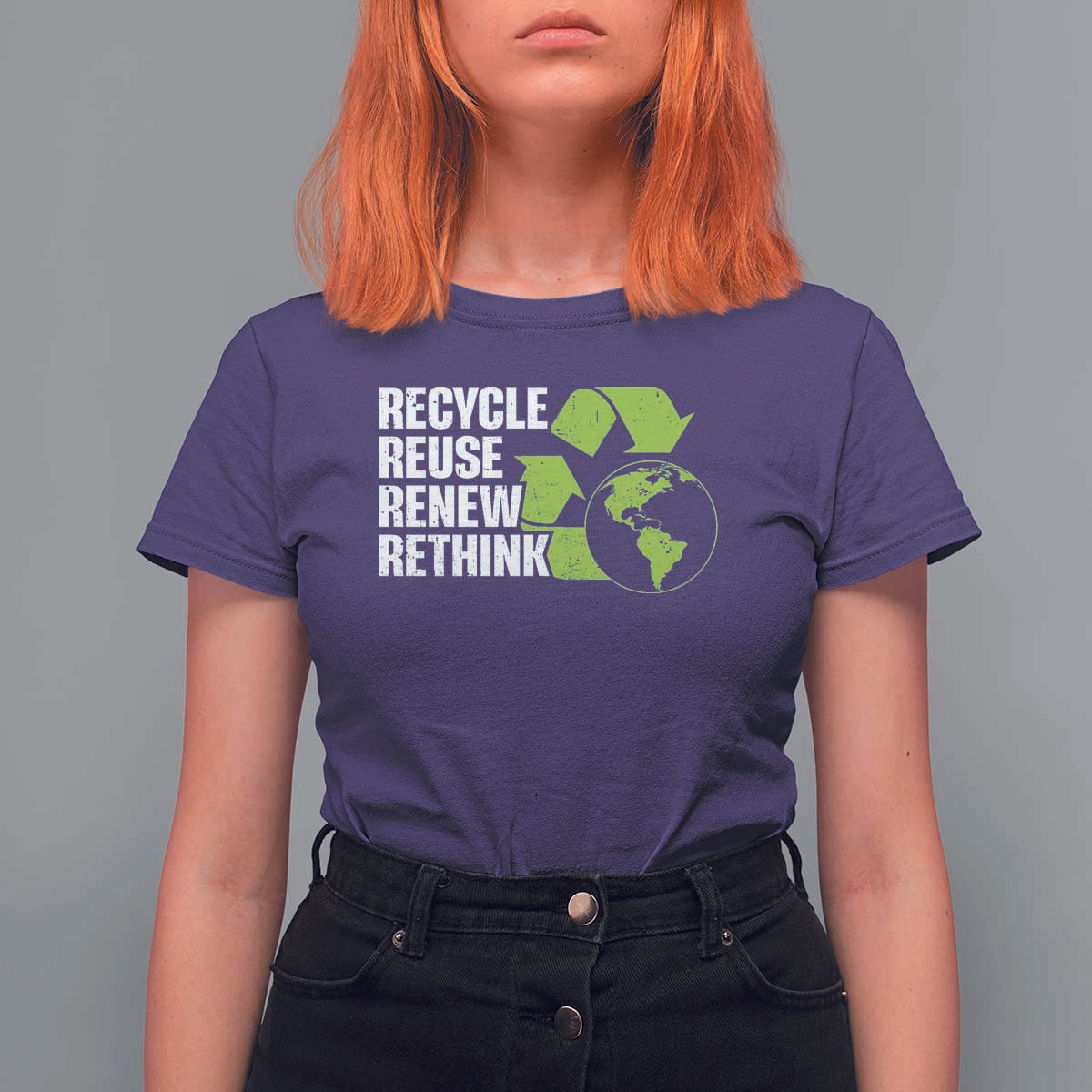 Recycle Reuse Renew Rethink Environmental Activism T Shirt For Women