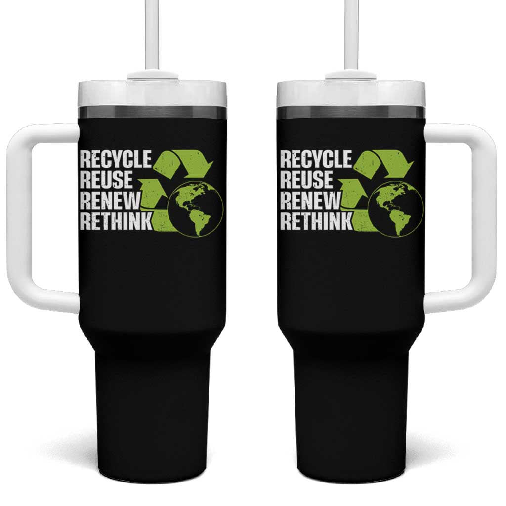 Recycle Reuse Renew Rethink Environmental Activism Tumbler With Handle