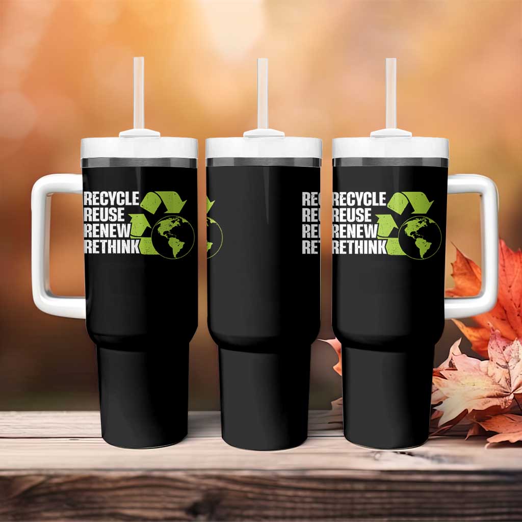 Recycle Reuse Renew Rethink Environmental Activism Tumbler With Handle