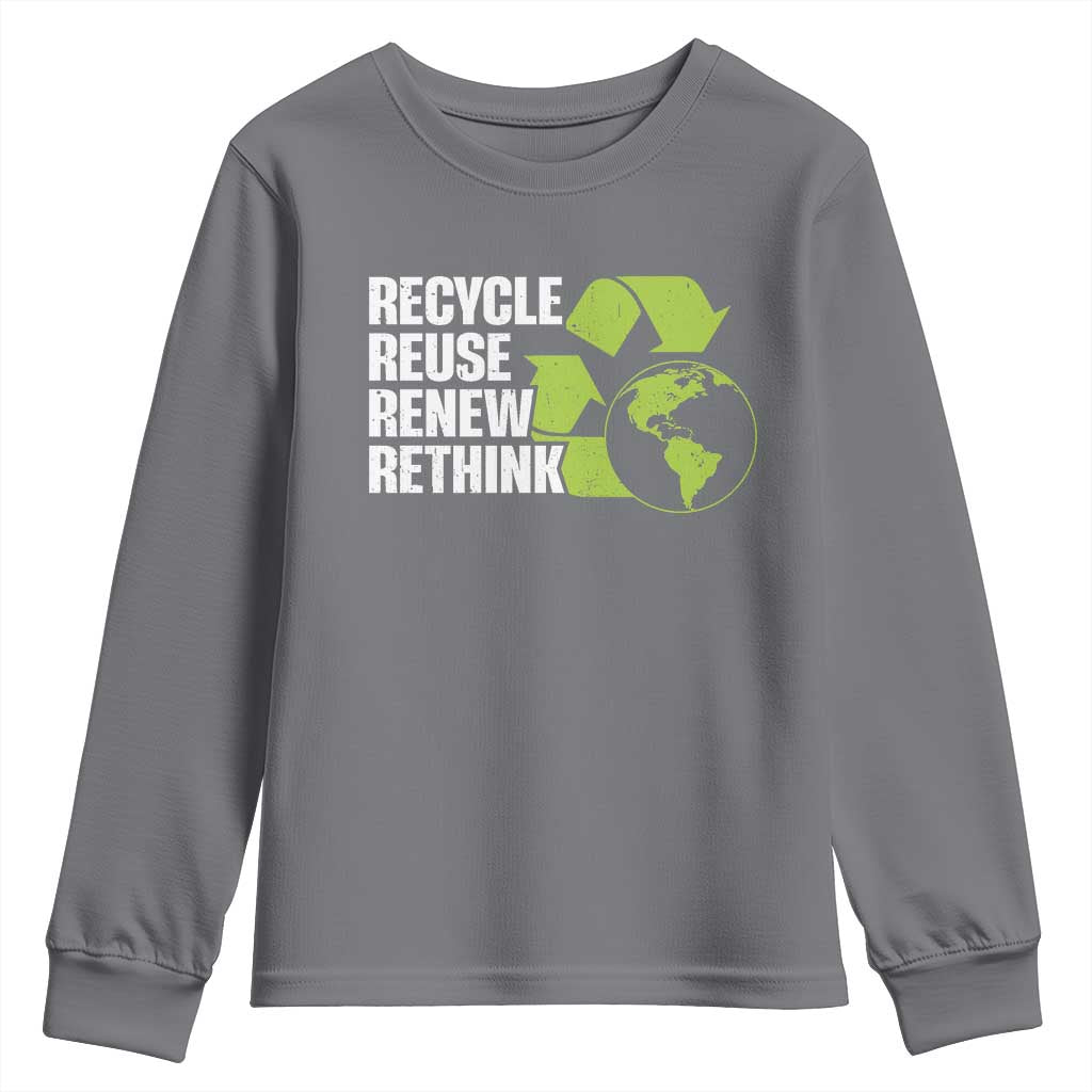 Recycle Reuse Renew Rethink Environmental Activism Youth Sweatshirt