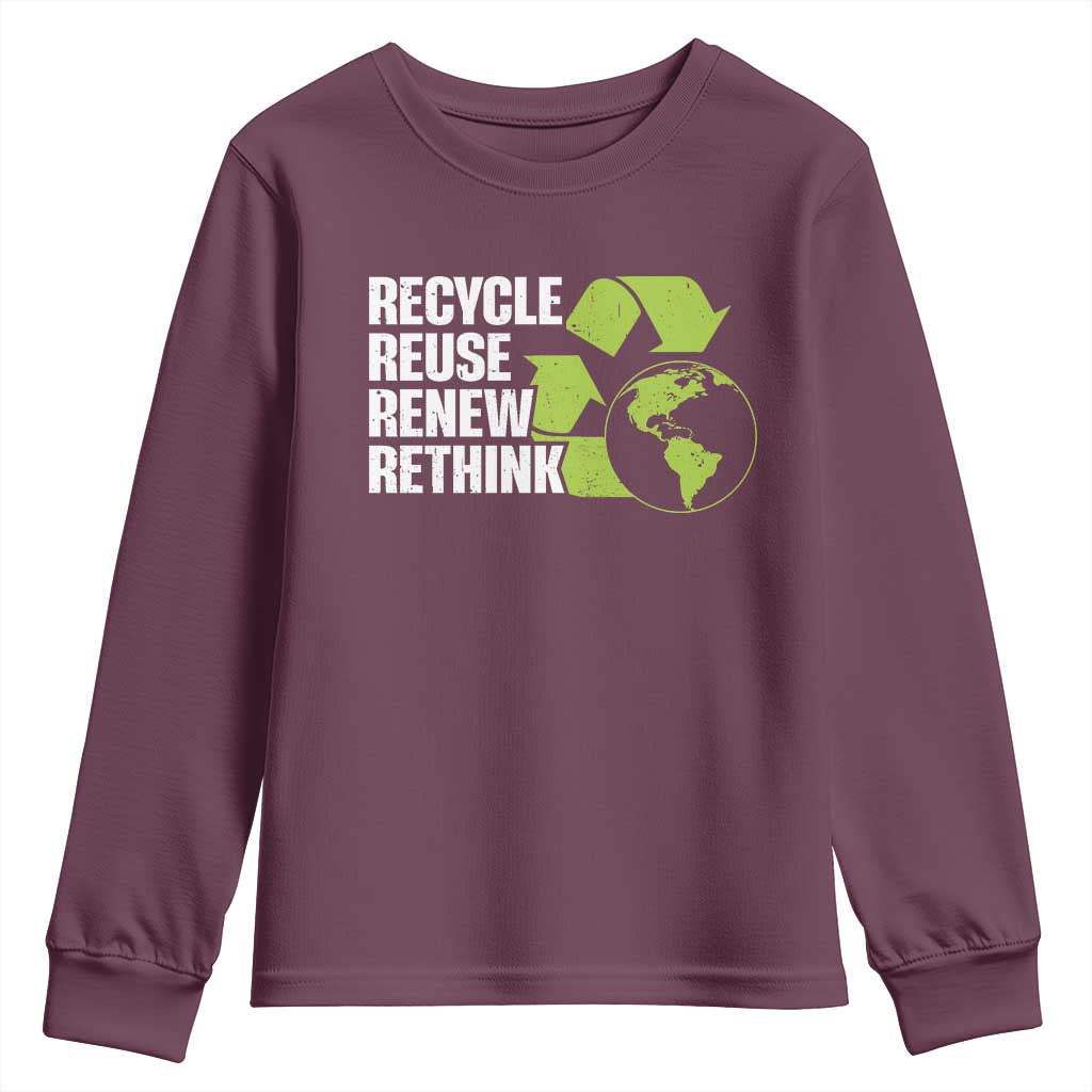 Recycle Reuse Renew Rethink Environmental Activism Youth Sweatshirt