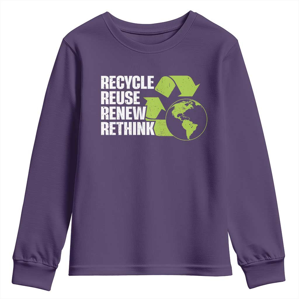 Recycle Reuse Renew Rethink Environmental Activism Youth Sweatshirt