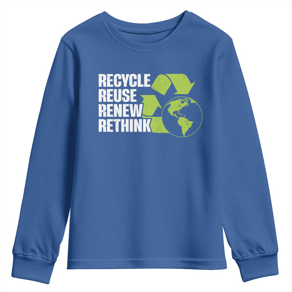 Recycle Reuse Renew Rethink Environmental Activism Youth Sweatshirt