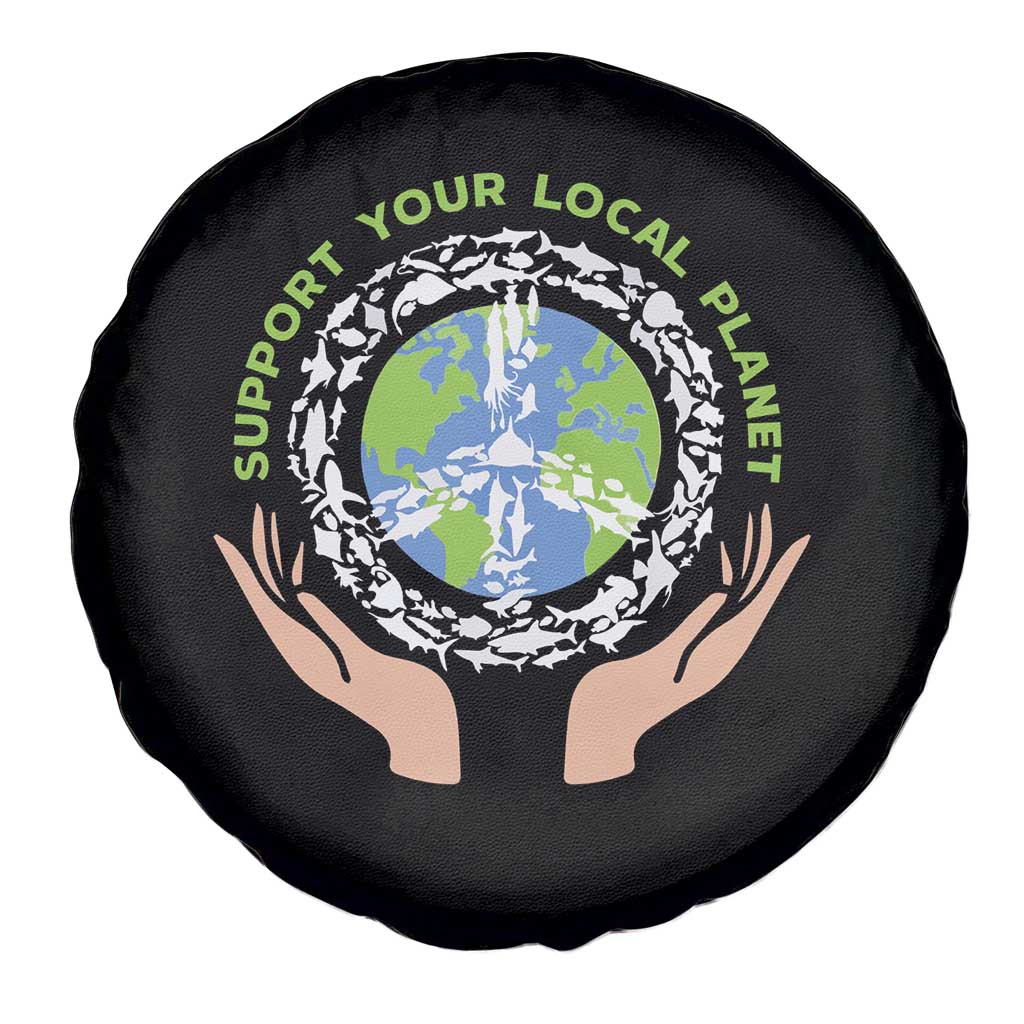 Earth Day Support Your Local Planet Spare Tire Cover Peace Sign Animals