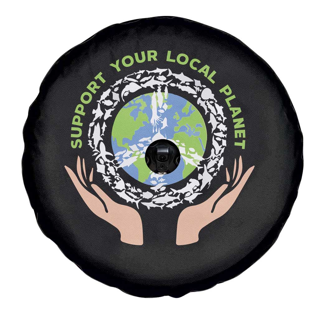 Earth Day Support Your Local Planet Spare Tire Cover Peace Sign Animals