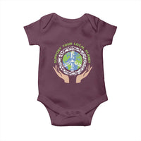 Earth Day Support Your Local Planet Baby Onesie Peace Sign Animals