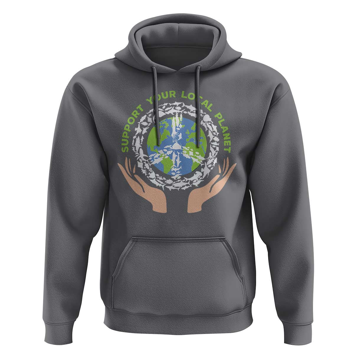 Earth Day Support Your Local Planet Hoodie Peace Sign Animals