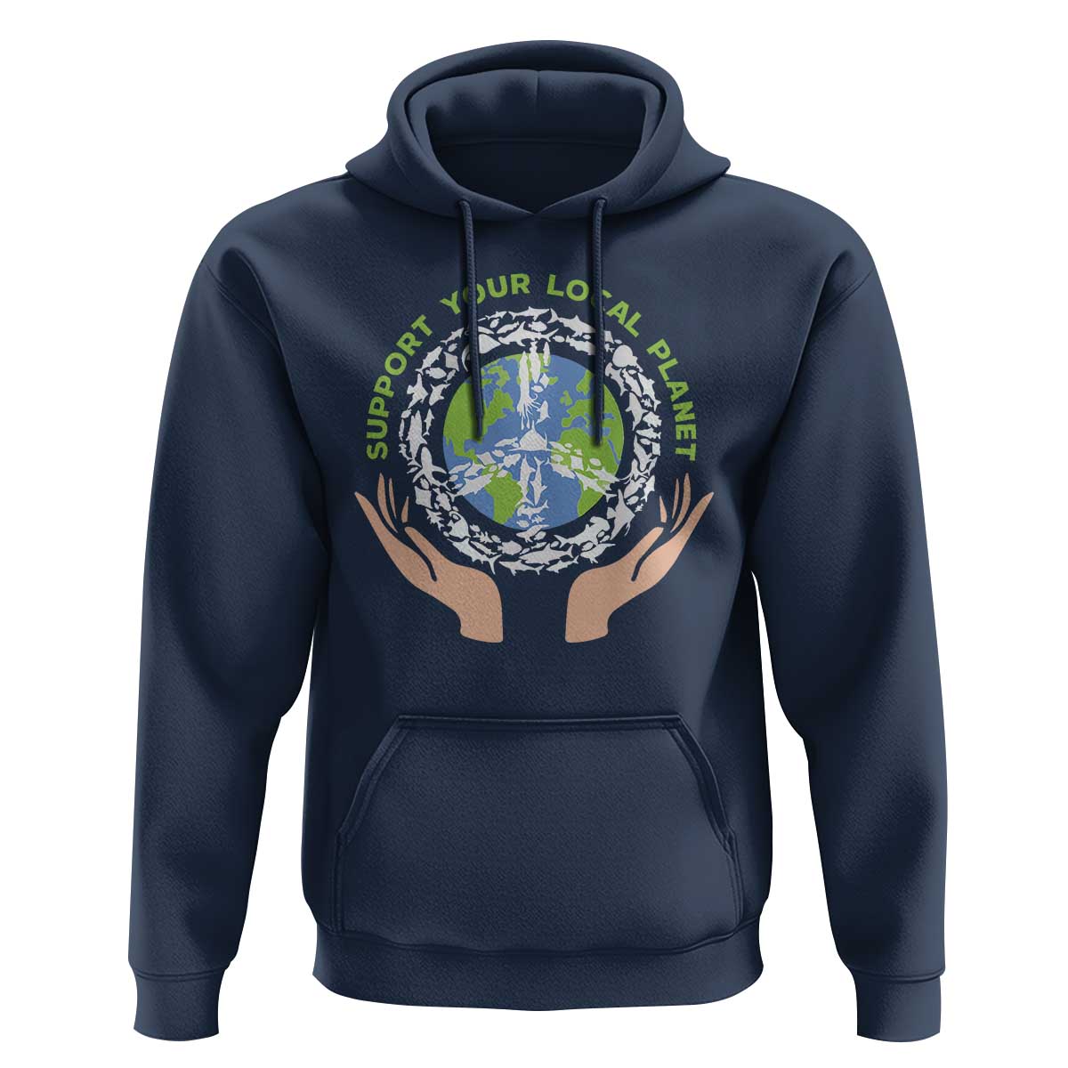 Earth Day Support Your Local Planet Hoodie Peace Sign Animals