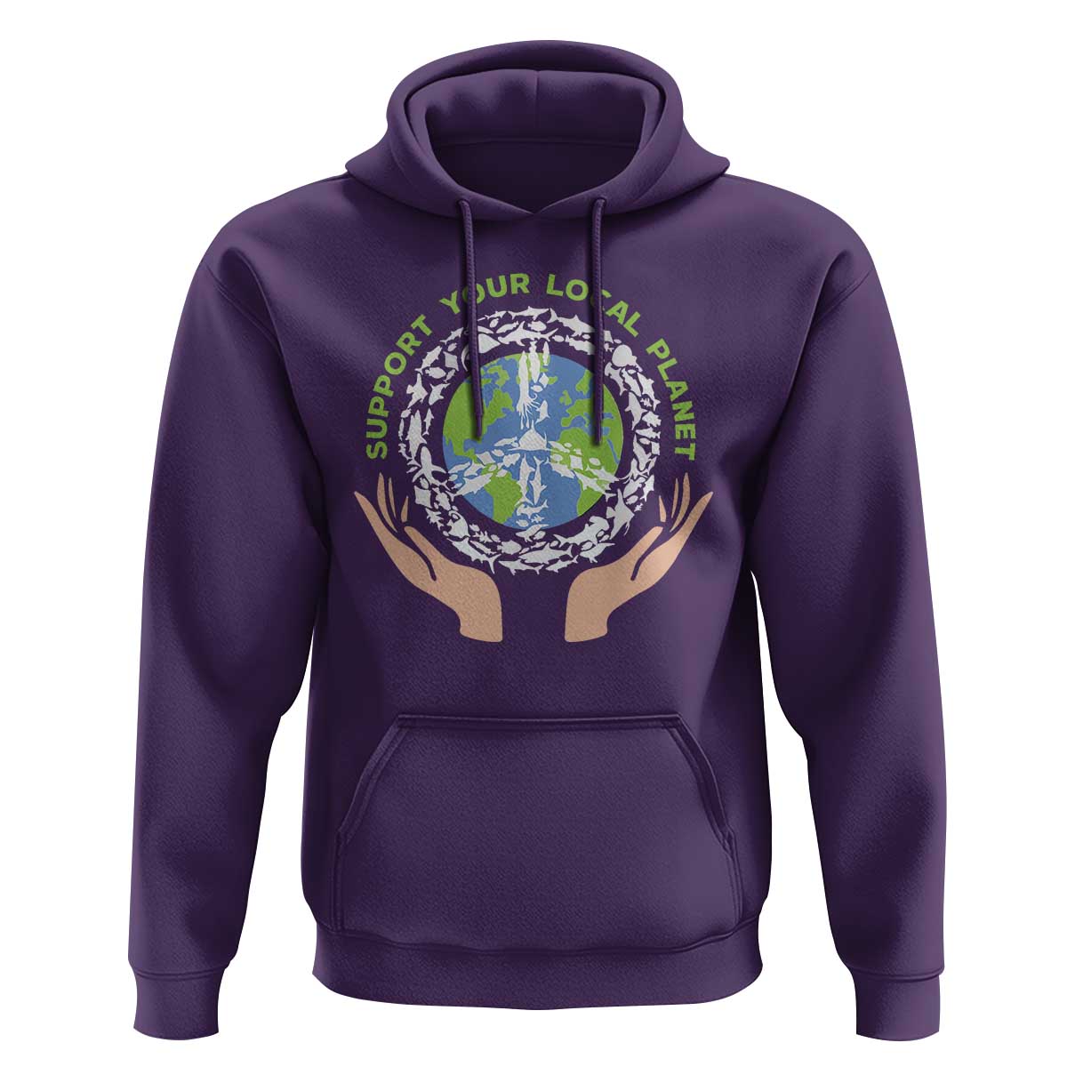 Earth Day Support Your Local Planet Hoodie Peace Sign Animals