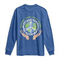 Earth Day Support Your Local Planet Long Sleeve Shirt Peace Sign Animals